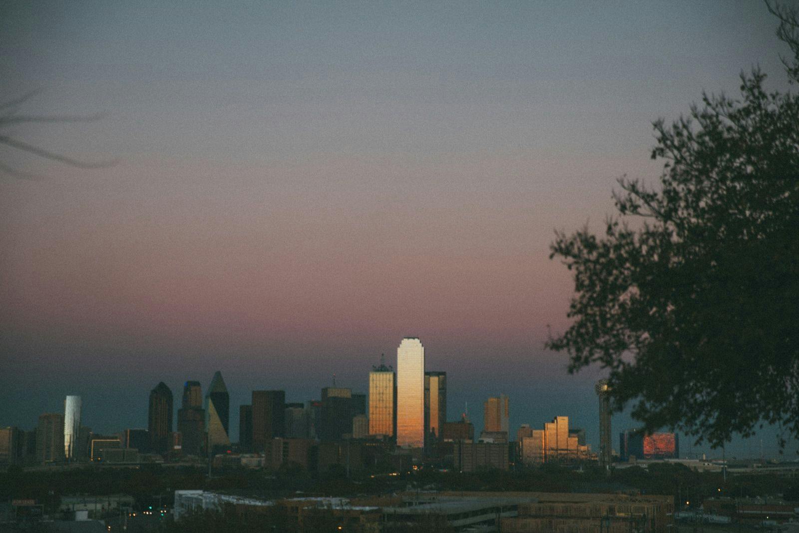 View of the Dallas skyline at dusk