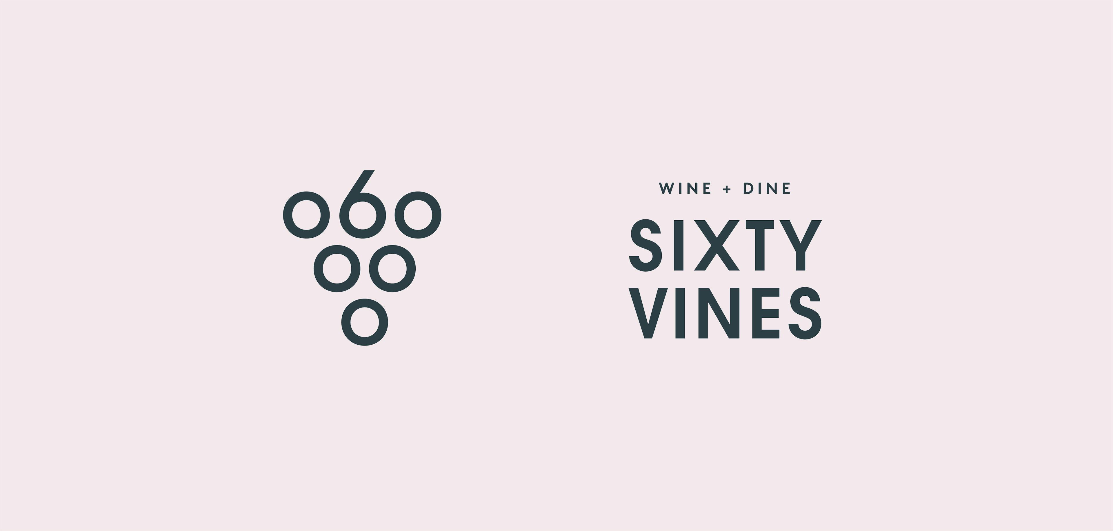 Sixty Vines logos in a dark grey color