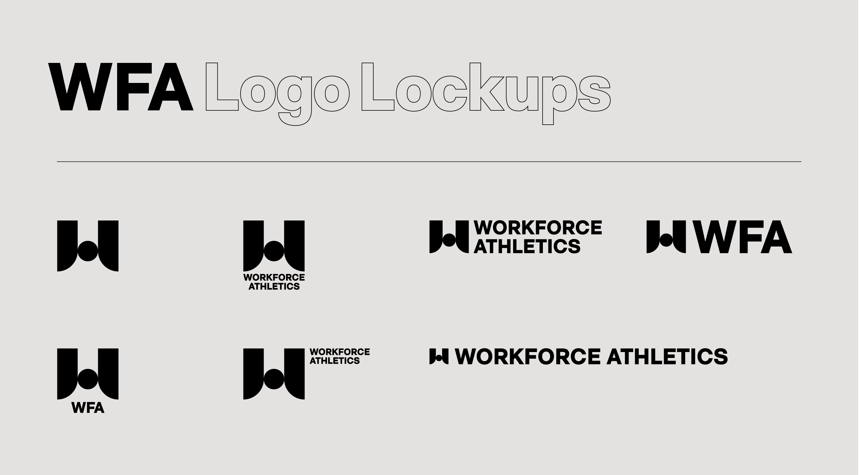 Various WFA logos in white and black