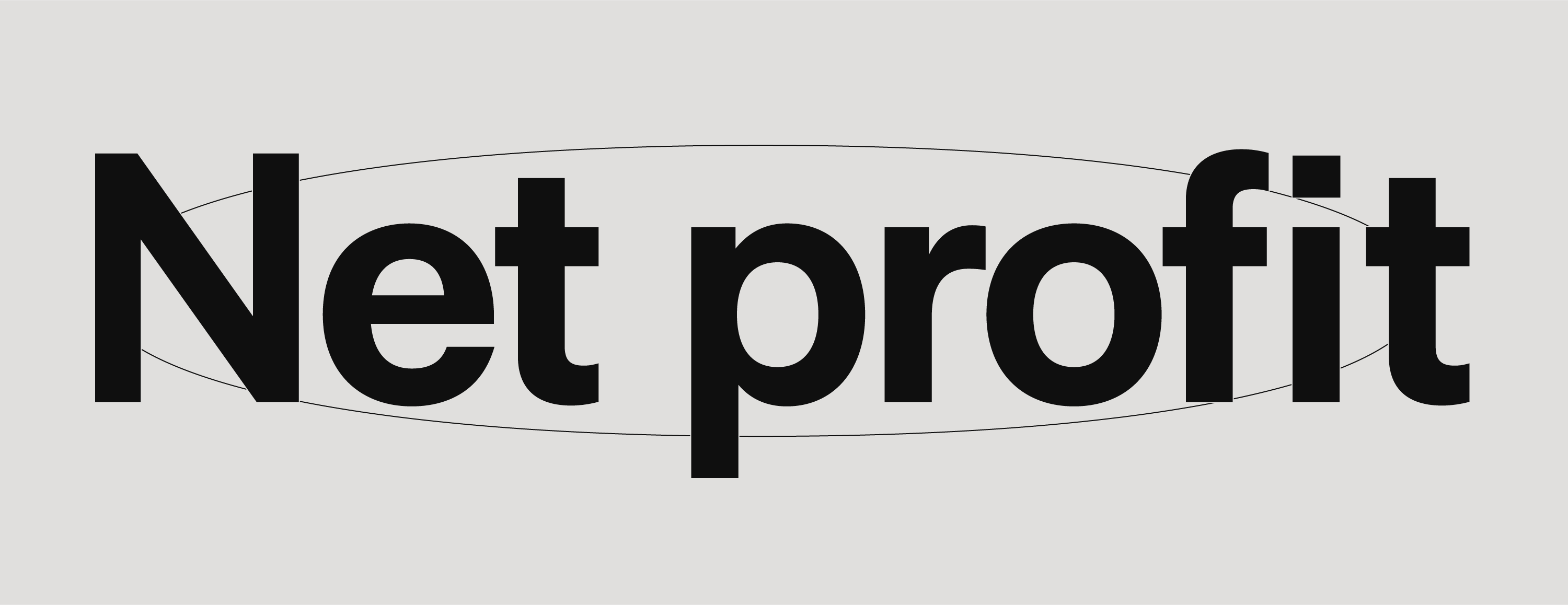 Net profit in black letters on a white background