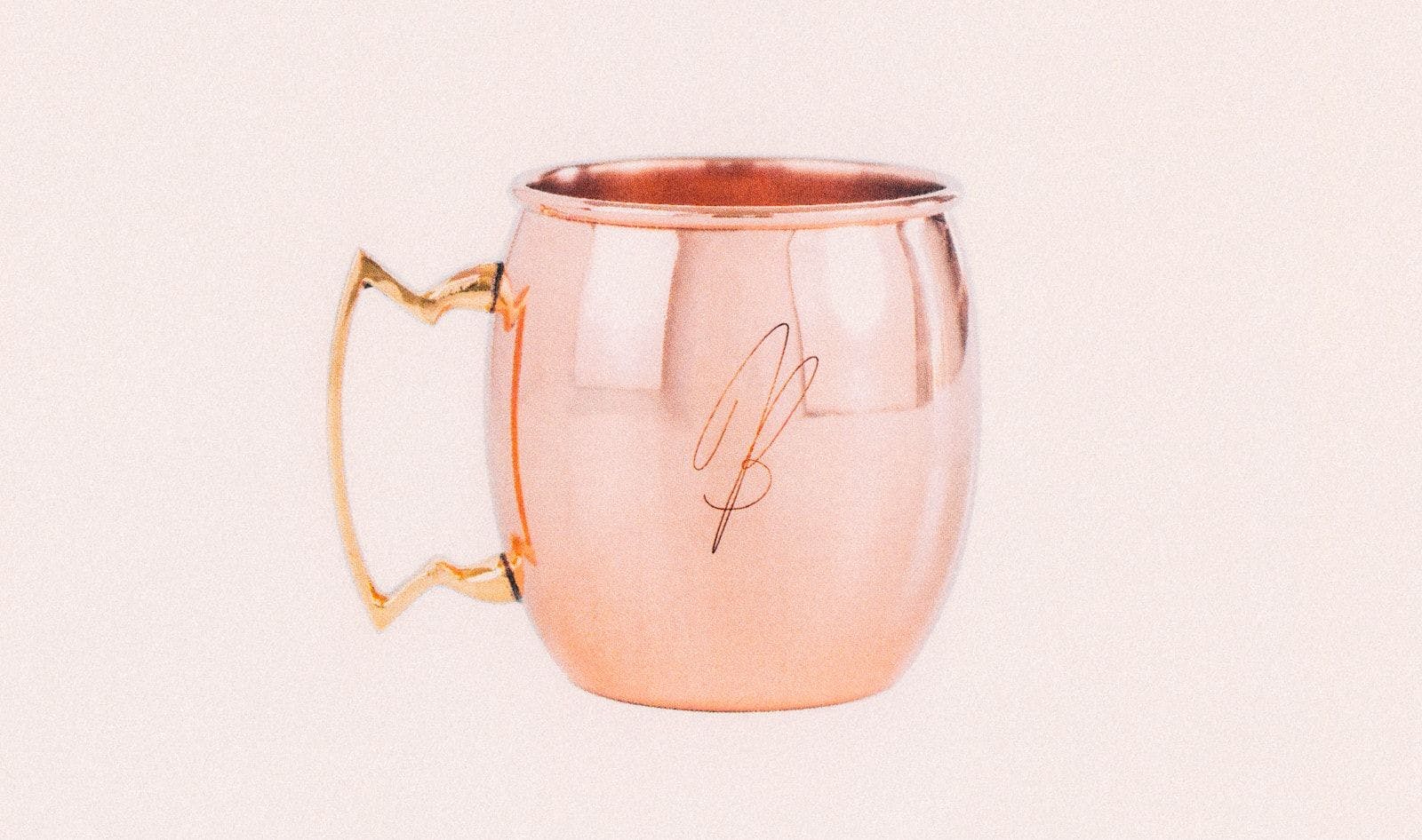 Moscow mule cup with the letter B
